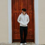 hoodie lejos crema hombre