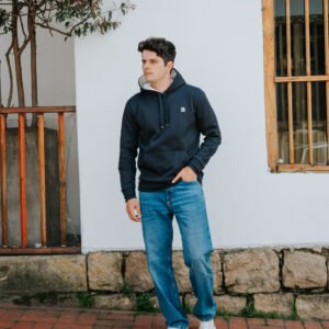 hoodie lejos azul hombre