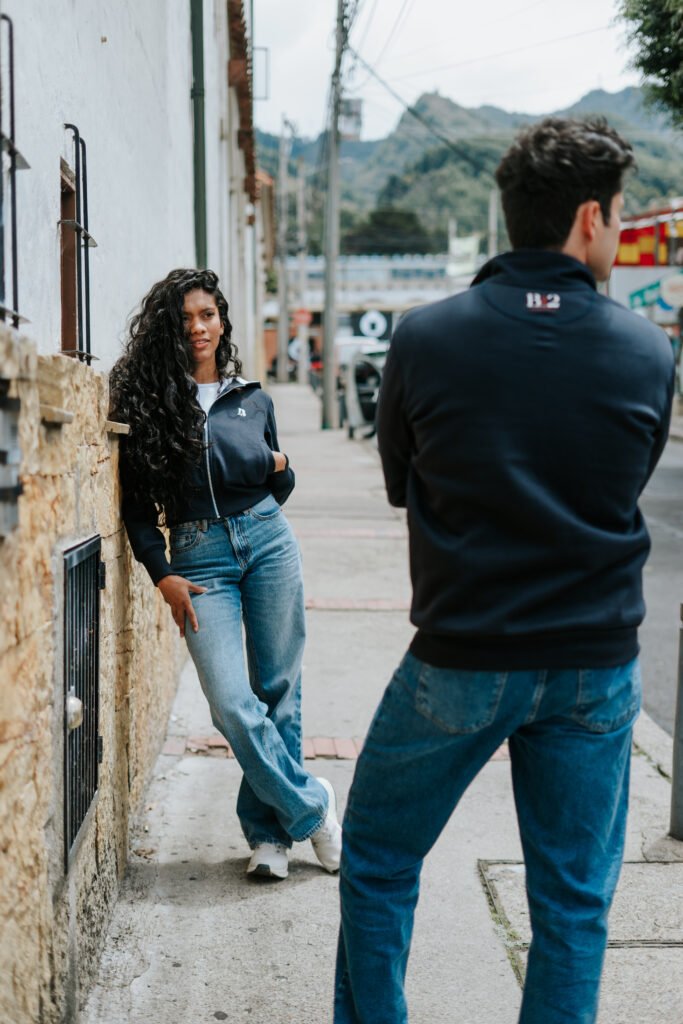 pareja azul
